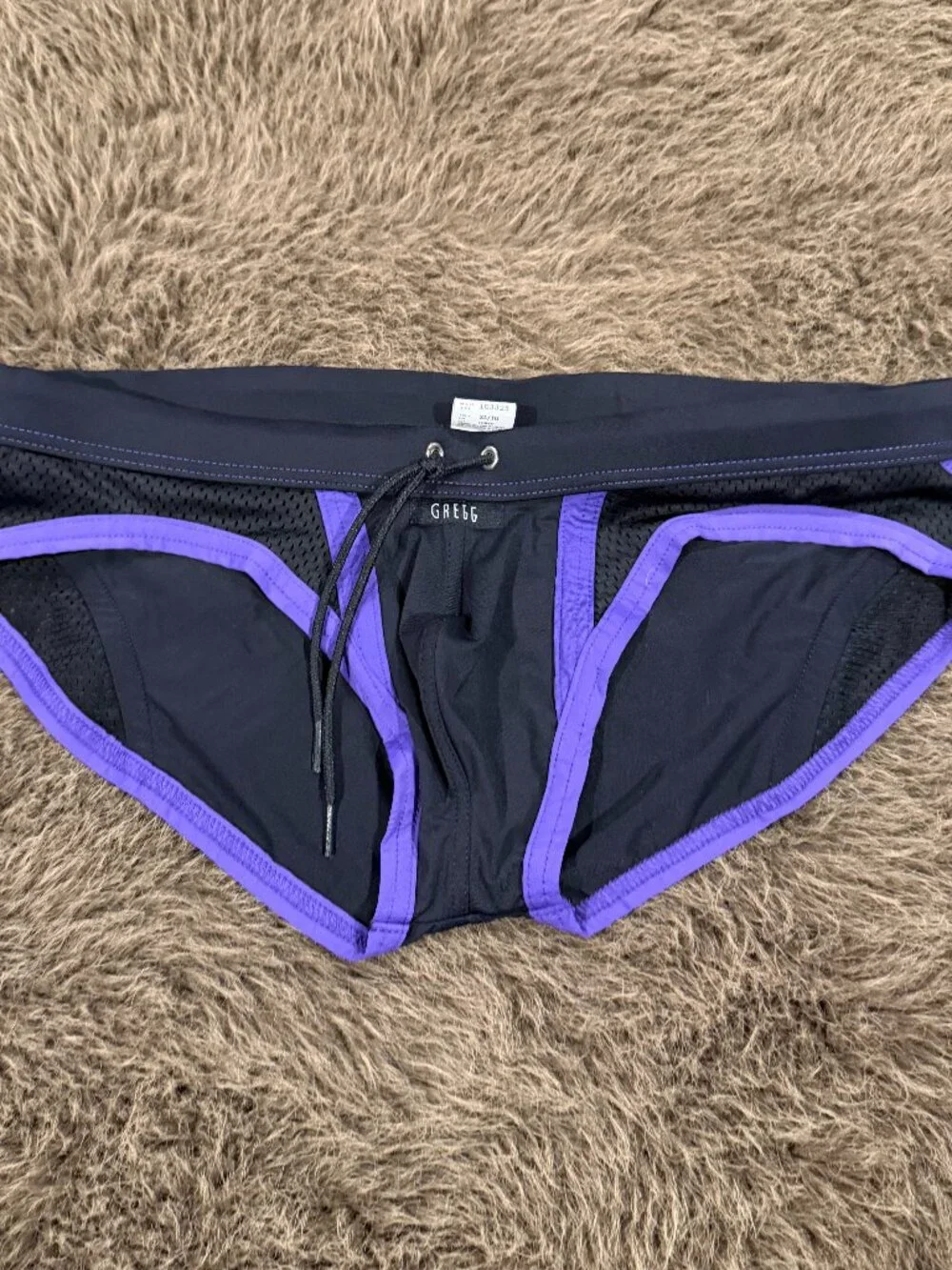 Gregg Homme Men's Swim Brief Size XL Black and Purple Like New